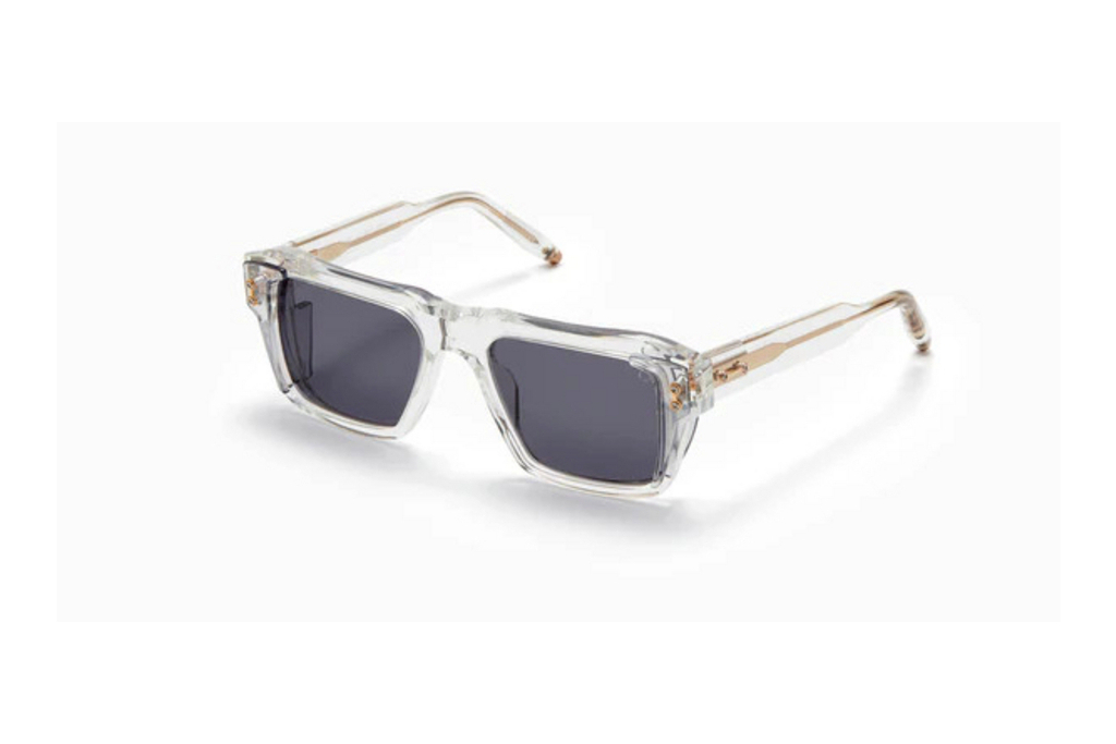 Akoni Eyewear   AKS-105 F Dark Grey - ARCrystal Clear - Light Grey Crystal - BRUSHED White Gold w/Dark Grey - AR