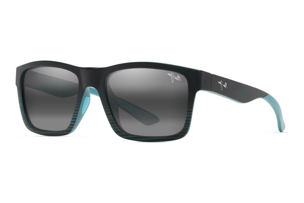 Maui Jim   The Flats 897-02 Neutral GreyBlack w/Teal Stripes