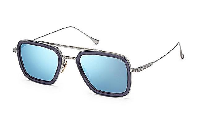 Starck Man Sunglasses Black Frame, Dark Blue Lenses, 51MM